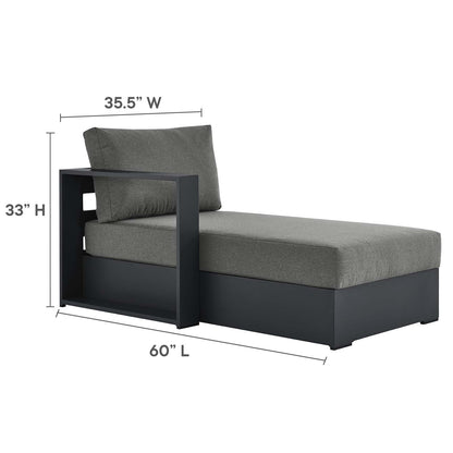 Tahoe Outdoor Patio Powder-Coated Aluminum Modular Left-Facing Chaise Lounge By HouseBean