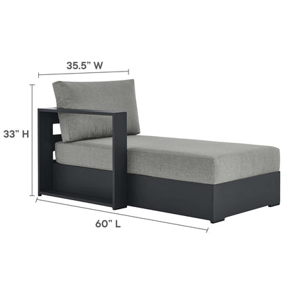 Tahoe Outdoor Patio Powder-Coated Aluminum Modular Left-Facing Chaise Lounge By HouseBean