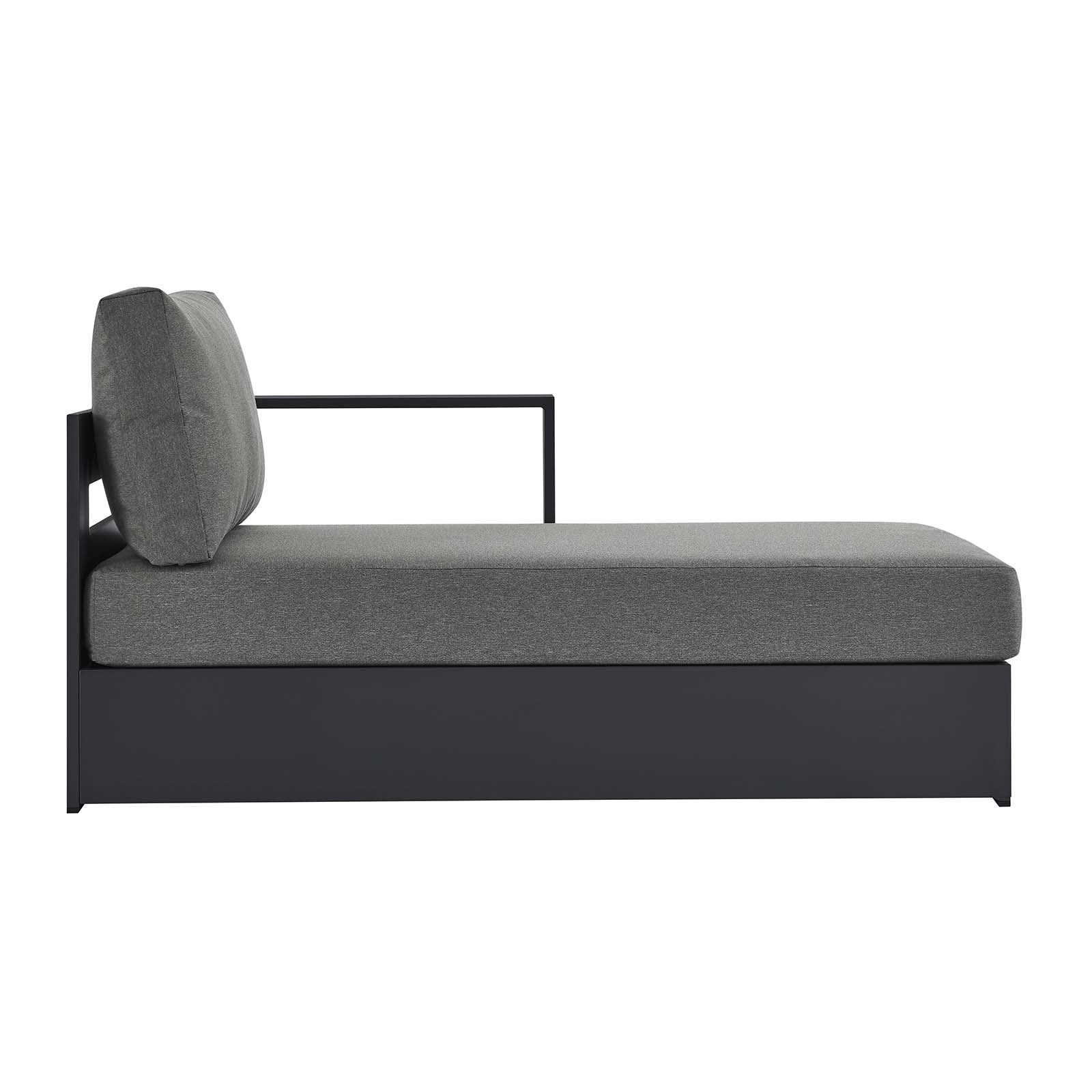 Tahoe Outdoor Patio Powder-Coated Aluminum Modular Right-Facing Chaise Lounge By HouseBean