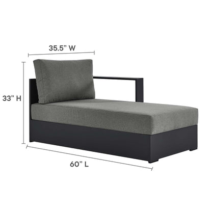 Tahoe Outdoor Patio Powder-Coated Aluminum Modular Right-Facing Chaise Lounge By HouseBean