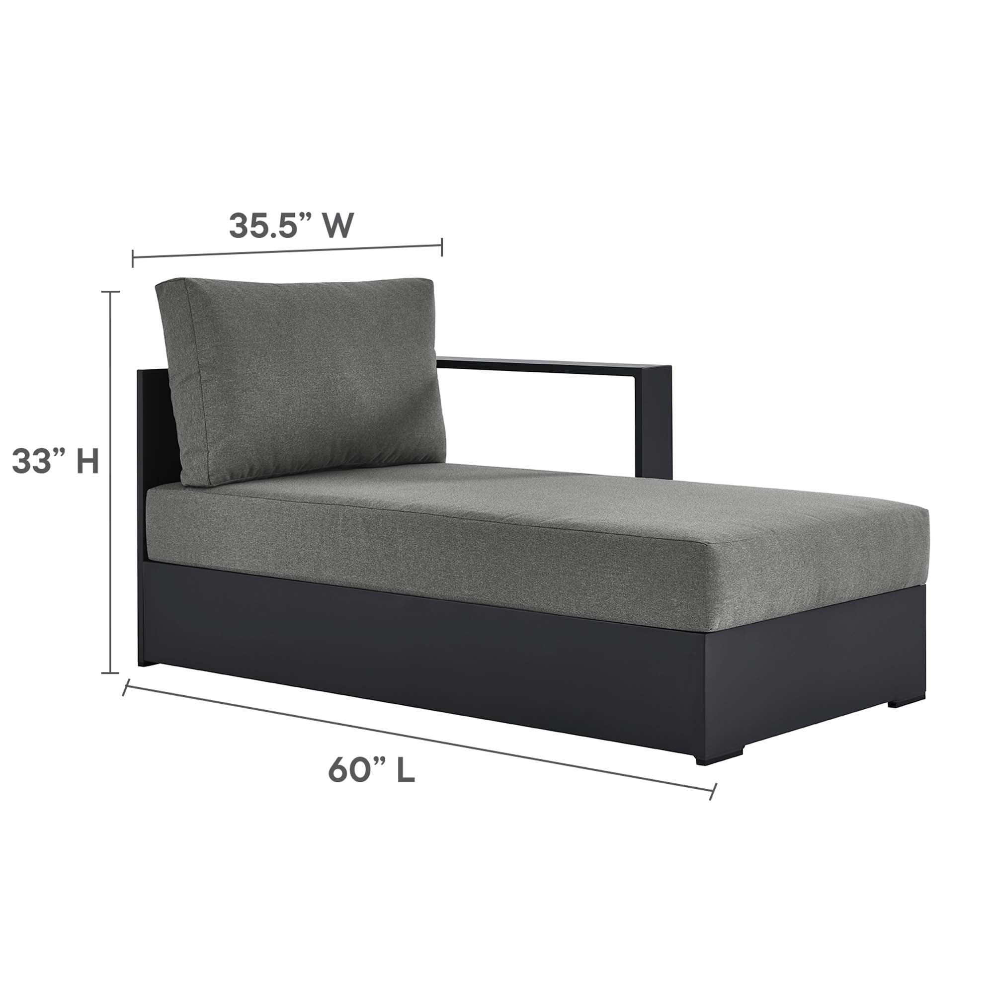 Tahoe Outdoor Patio Powder-Coated Aluminum Modular Right-Facing Chaise Lounge by Modway