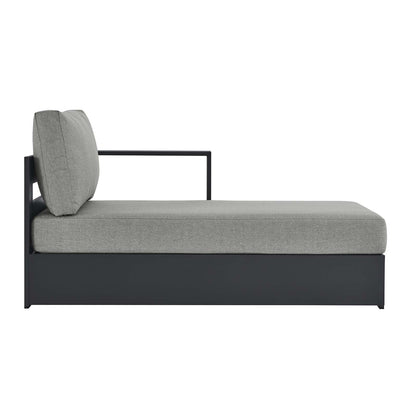 Tahoe Outdoor Patio Powder-Coated Aluminum Modular Right-Facing Chaise Lounge By HouseBean