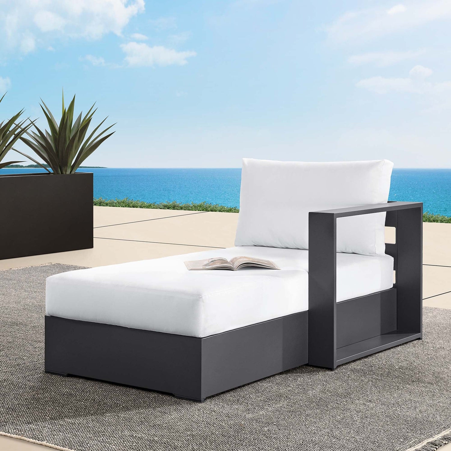 Tahoe Outdoor Patio Powder-Coated Aluminum Modular Right-Facing Chaise Lounge by Modway