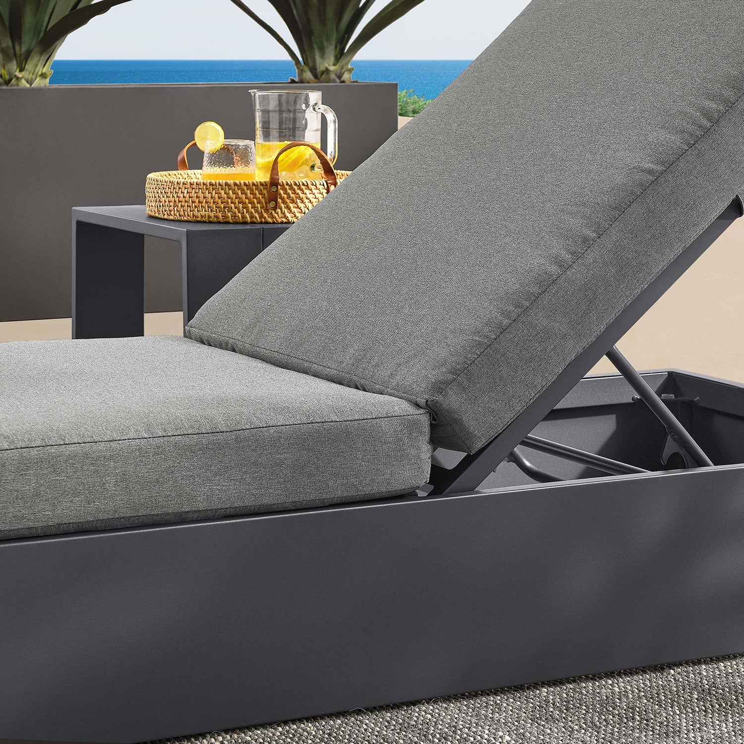 Tahoe Outdoor Patio Powder-Coated Aluminum Chaise Lounge Chair by Modway