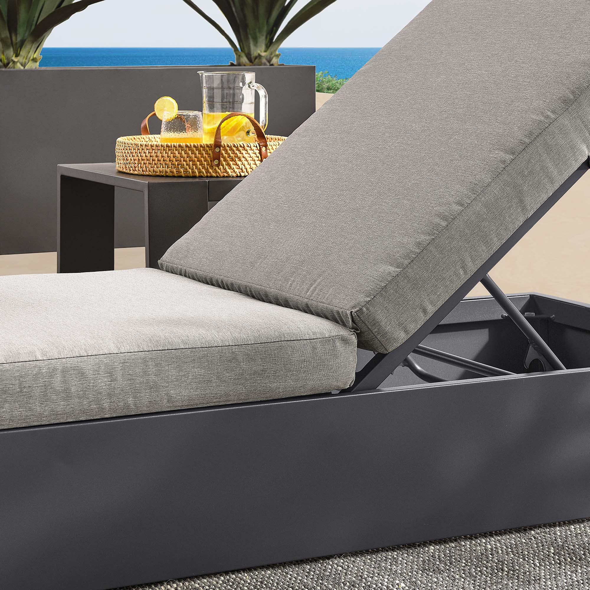 Tahoe Outdoor Patio Powder-Coated Aluminum Chaise Lounge Chair by Modway