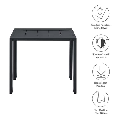 Tahoe Outdoor Patio Powder-Coated Aluminum End Table By HouseBean