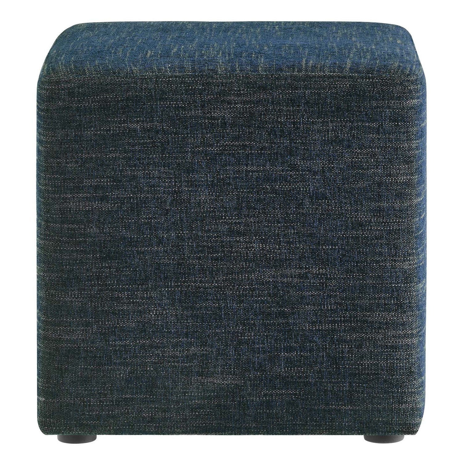 Callum 17&quot; Square Woven Heathered Fabric Upholstered Ottoman By HouseBean