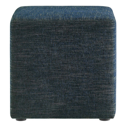 Callum 17&quot; Square Woven Heathered Fabric Upholstered Ottoman By HouseBean