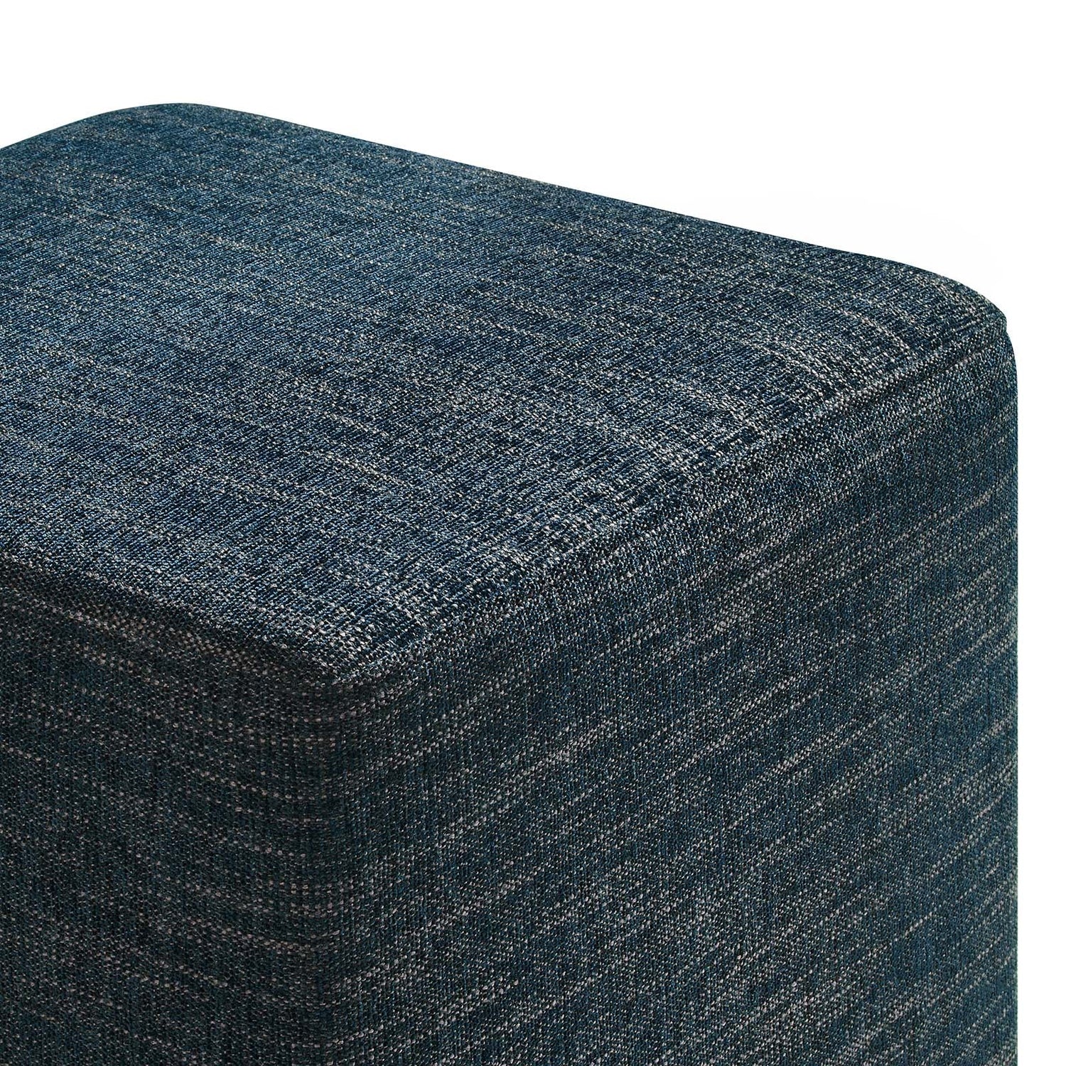 Callum 17&quot; Square Woven Heathered Fabric Upholstered Ottoman By HouseBean