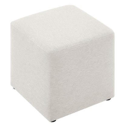 Callum 17&quot; Square Woven Heathered Fabric Upholstered Ottoman By HouseBean