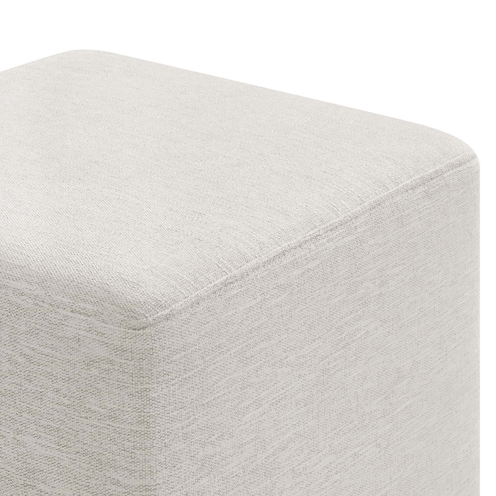 Callum 17&quot; Square Woven Heathered Fabric Upholstered Ottoman By HouseBean