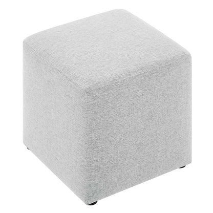 Callum 17&quot; Square Woven Heathered Fabric Upholstered Ottoman By HouseBean