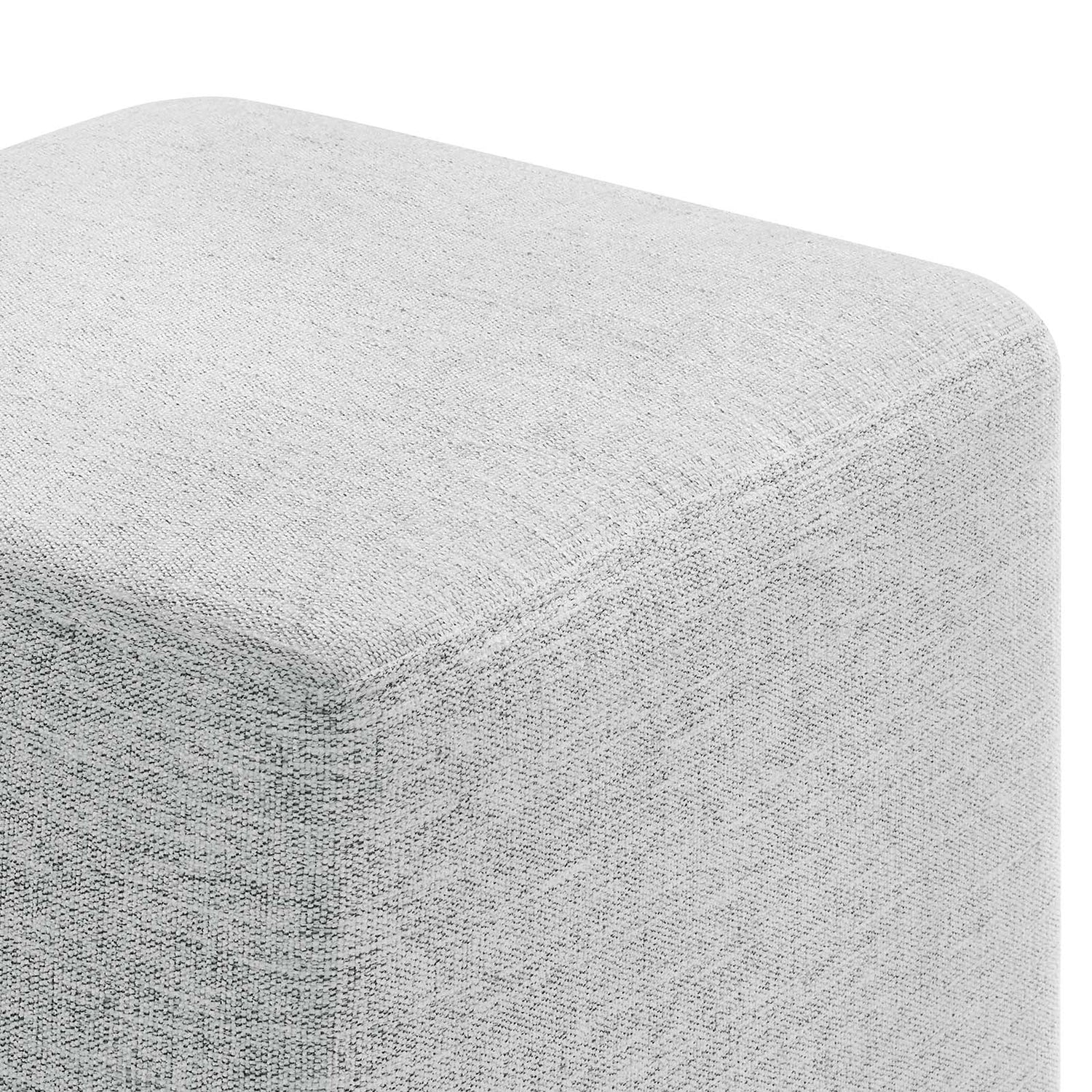 Callum 17&quot; Square Woven Heathered Fabric Upholstered Ottoman By HouseBean