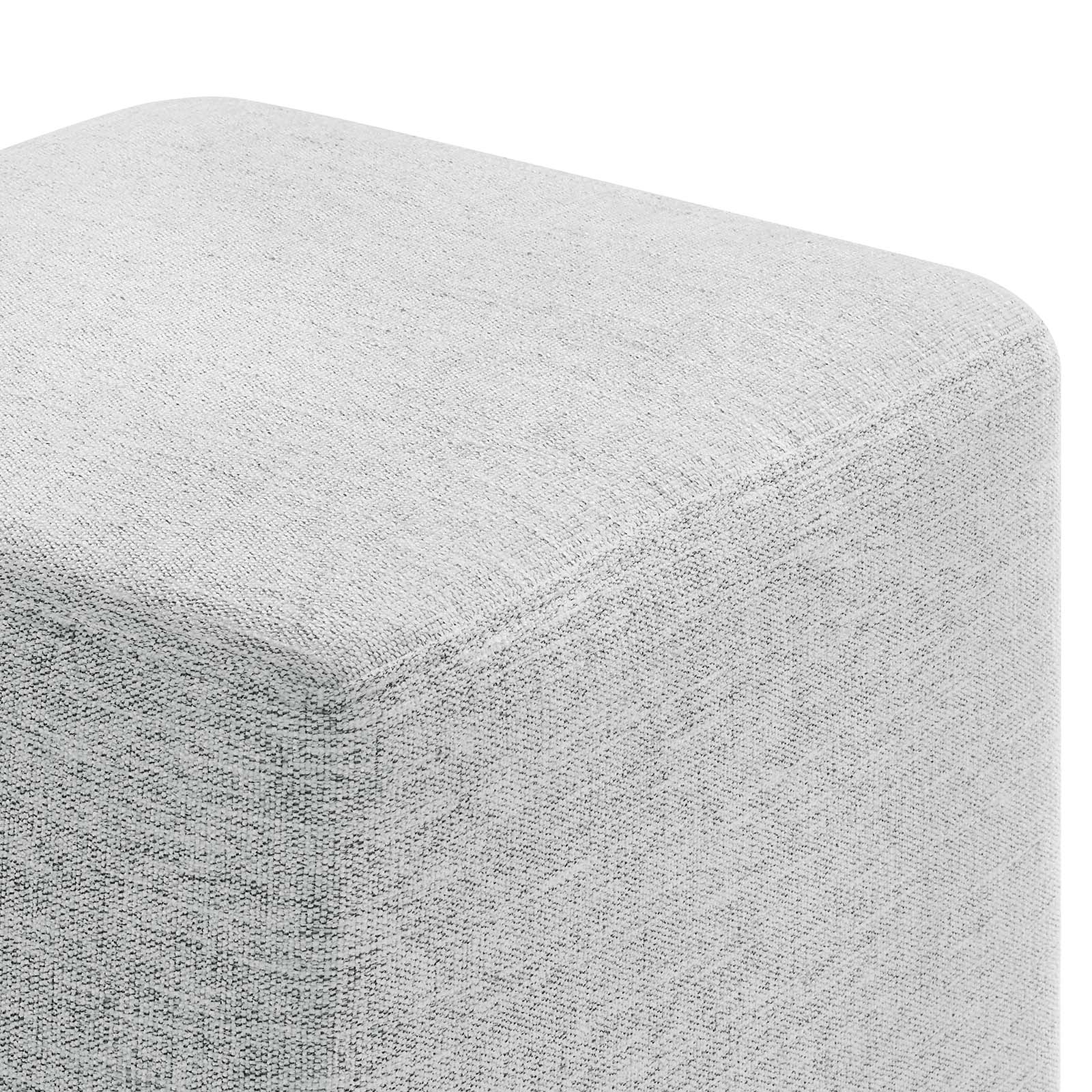 Callum 17&quot; Square Woven Heathered Fabric Upholstered Ottoman By HouseBean