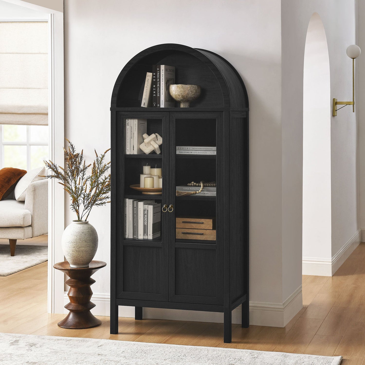 Tessa Tall Arched Storage Display Cabinet By HouseBean