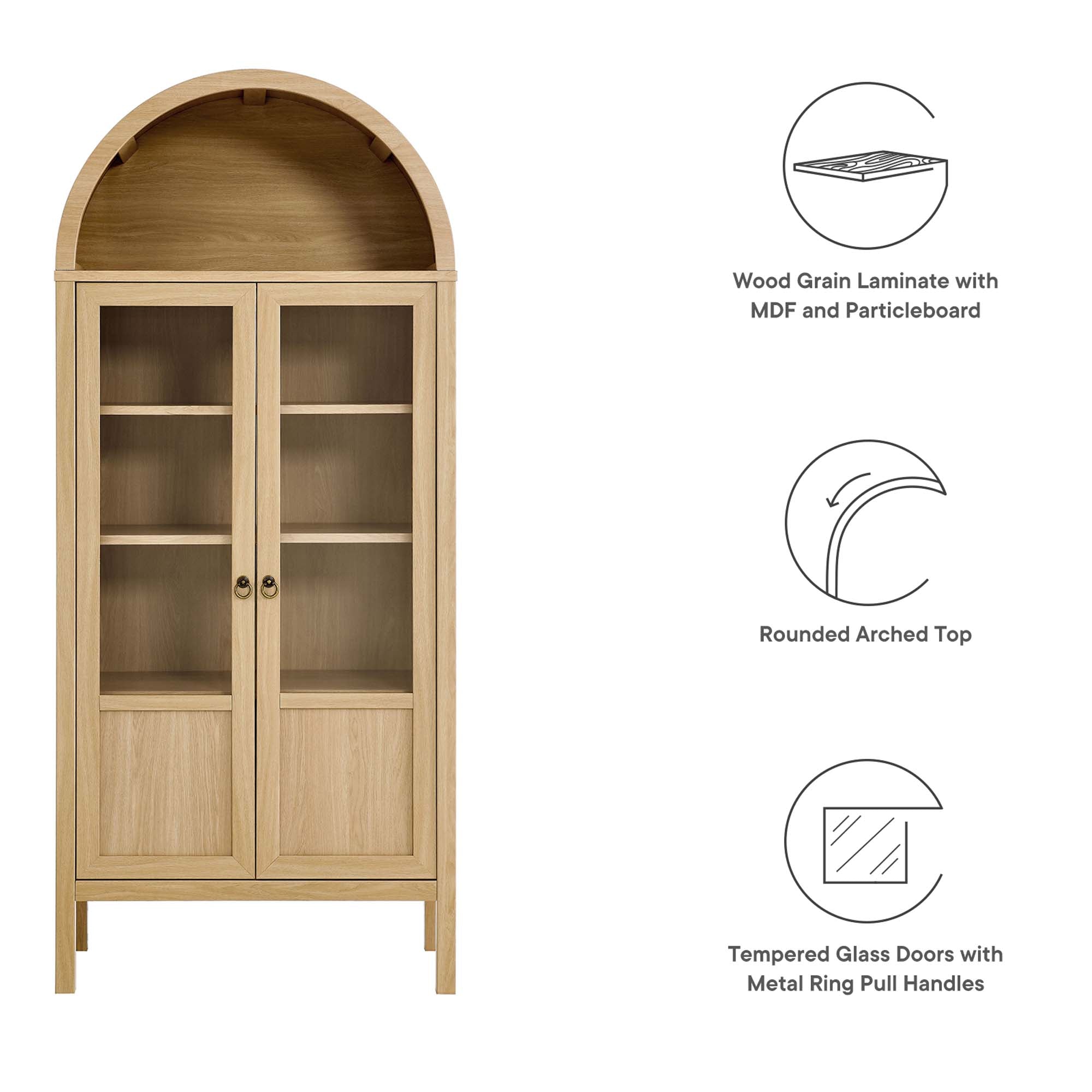 Tessa Tall Arched Storage Display Cabinet by Modway