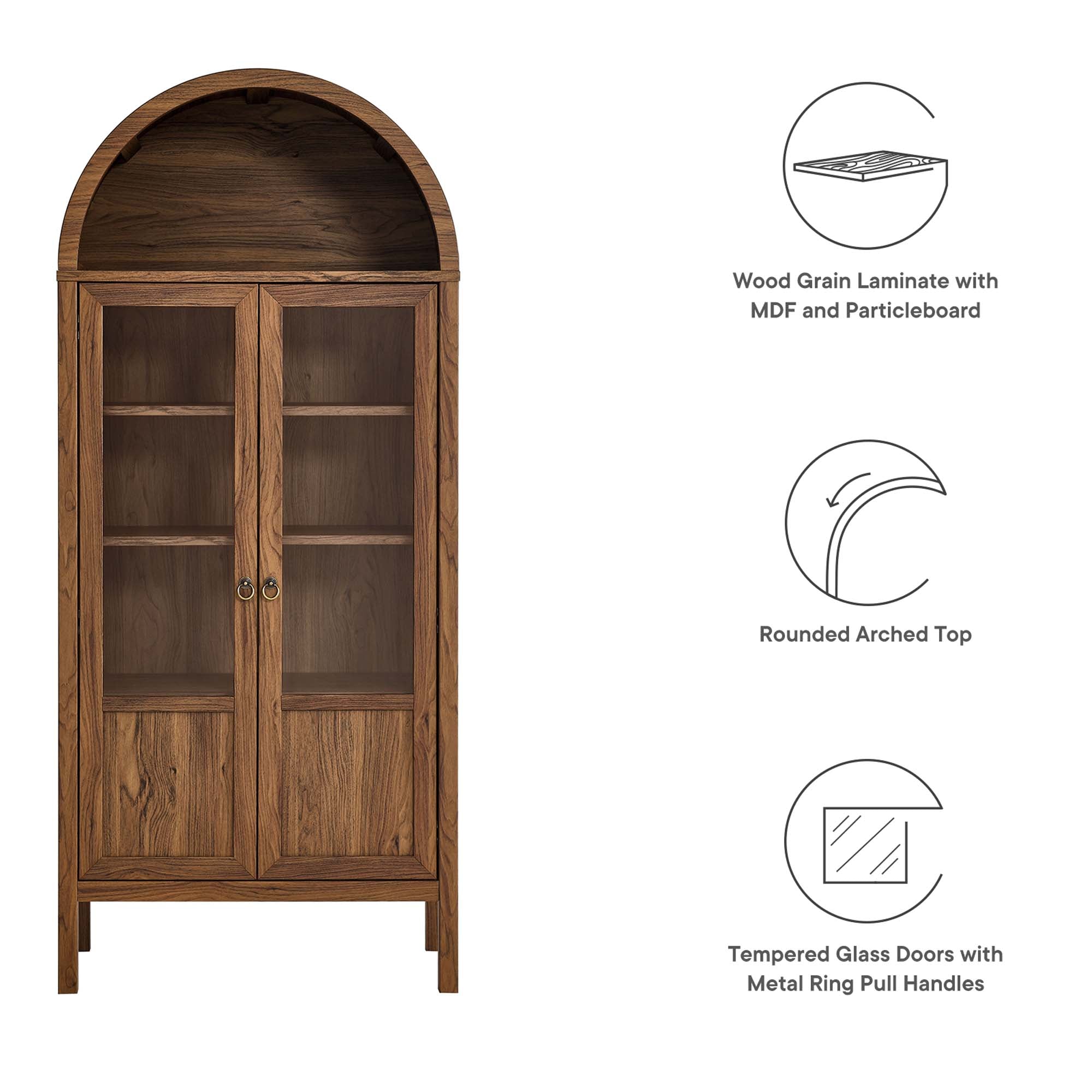 Tessa Tall Arched Storage Display Cabinet by Modway