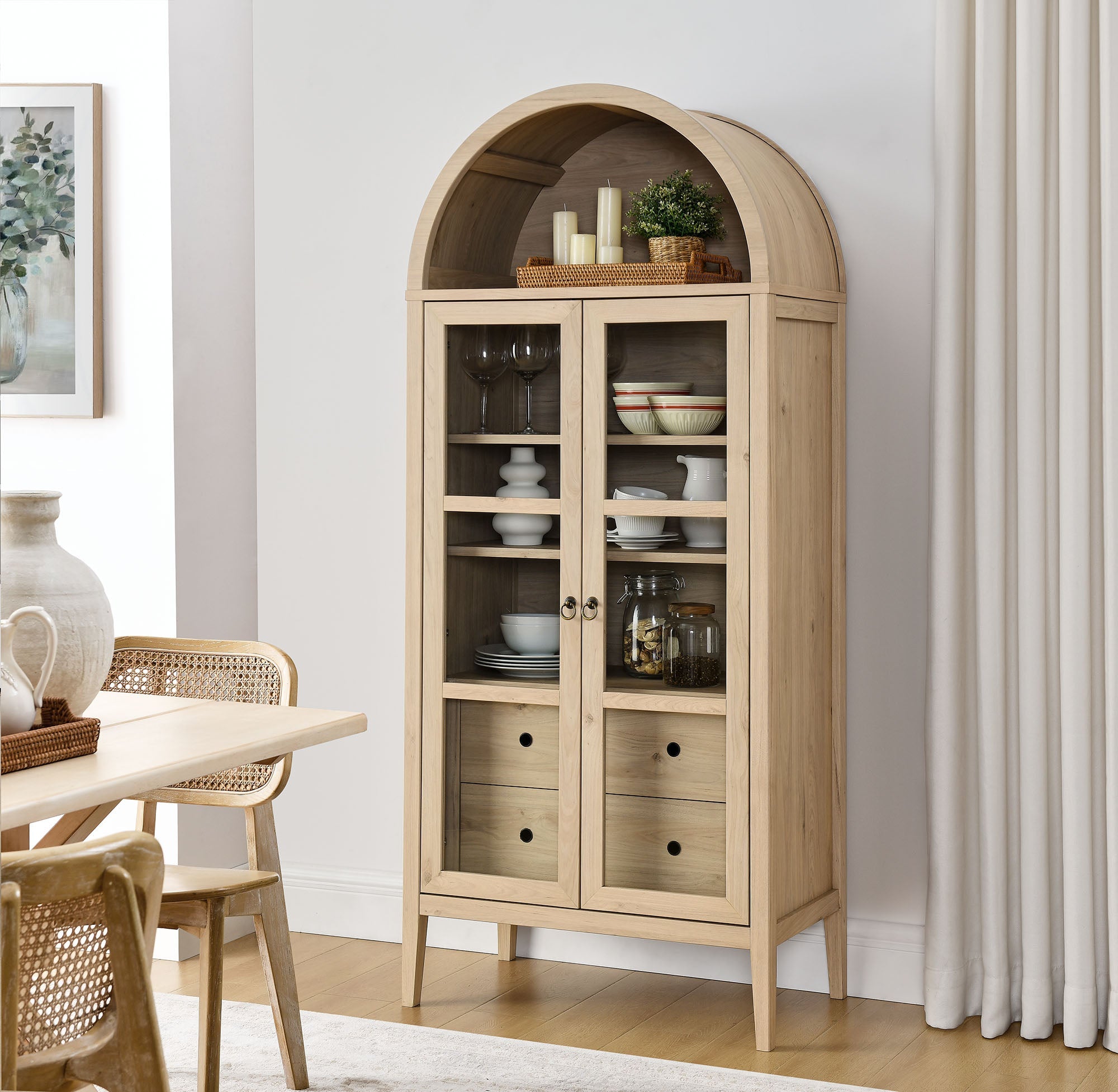 Nolan Tall Arched Storage Display Cabinet By HouseBean