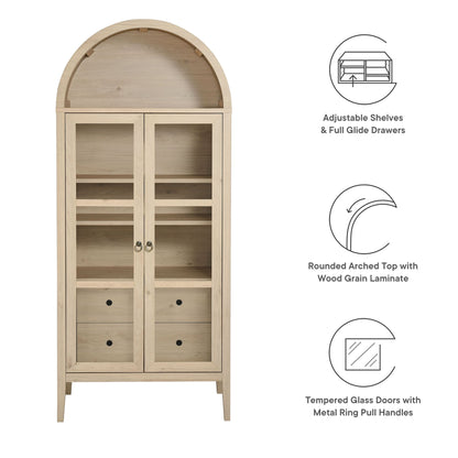 Nolan Tall Arched Storage Display Cabinet By HouseBean