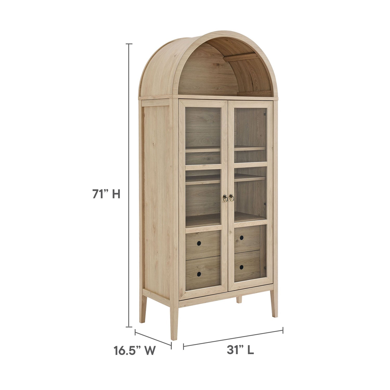 Nolan Tall Arched Storage Display Cabinet By HouseBean