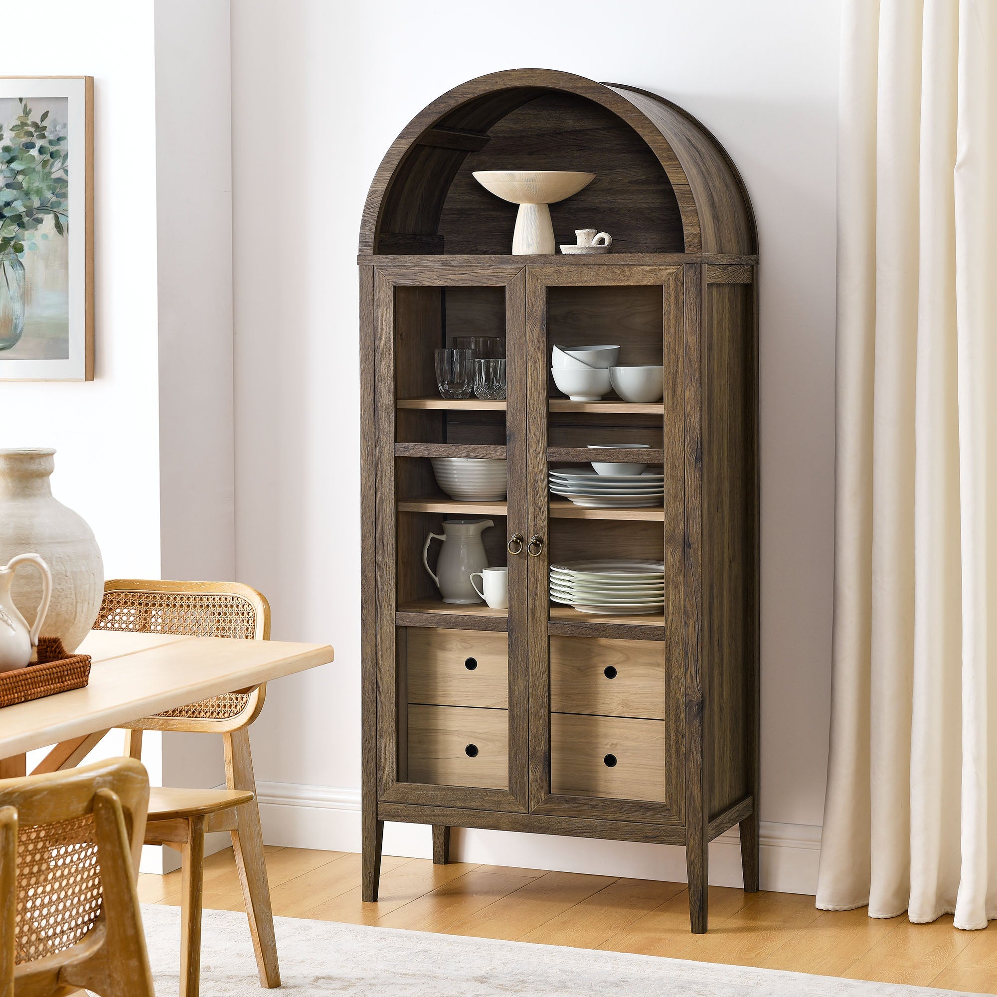 Nolan Tall Arched Storage Display Cabinet By HouseBean