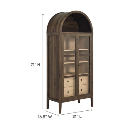 Nolan Tall Arched Storage Display Cabinet By HouseBean