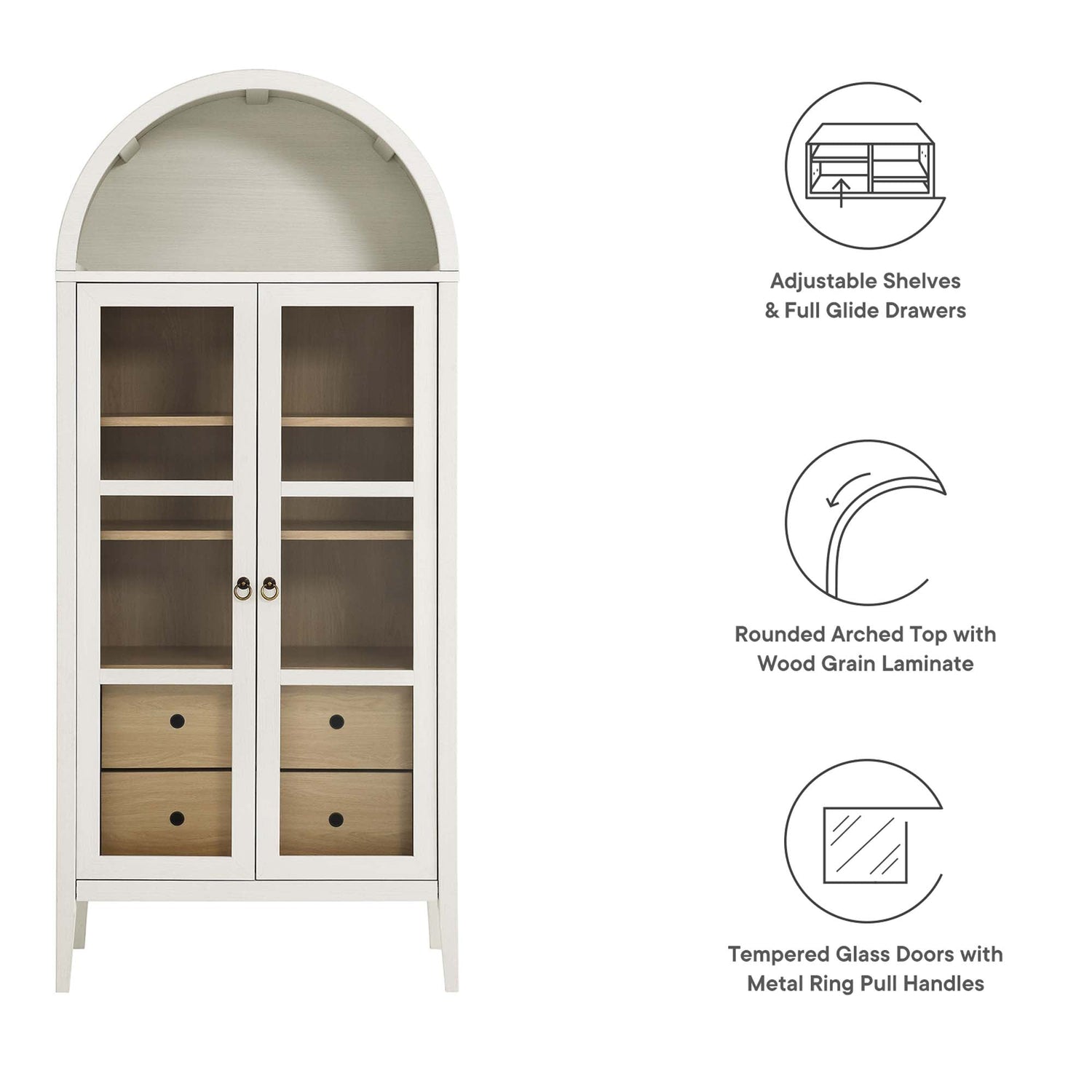 Nolan Tall Arched Storage Display Cabinet by Modway