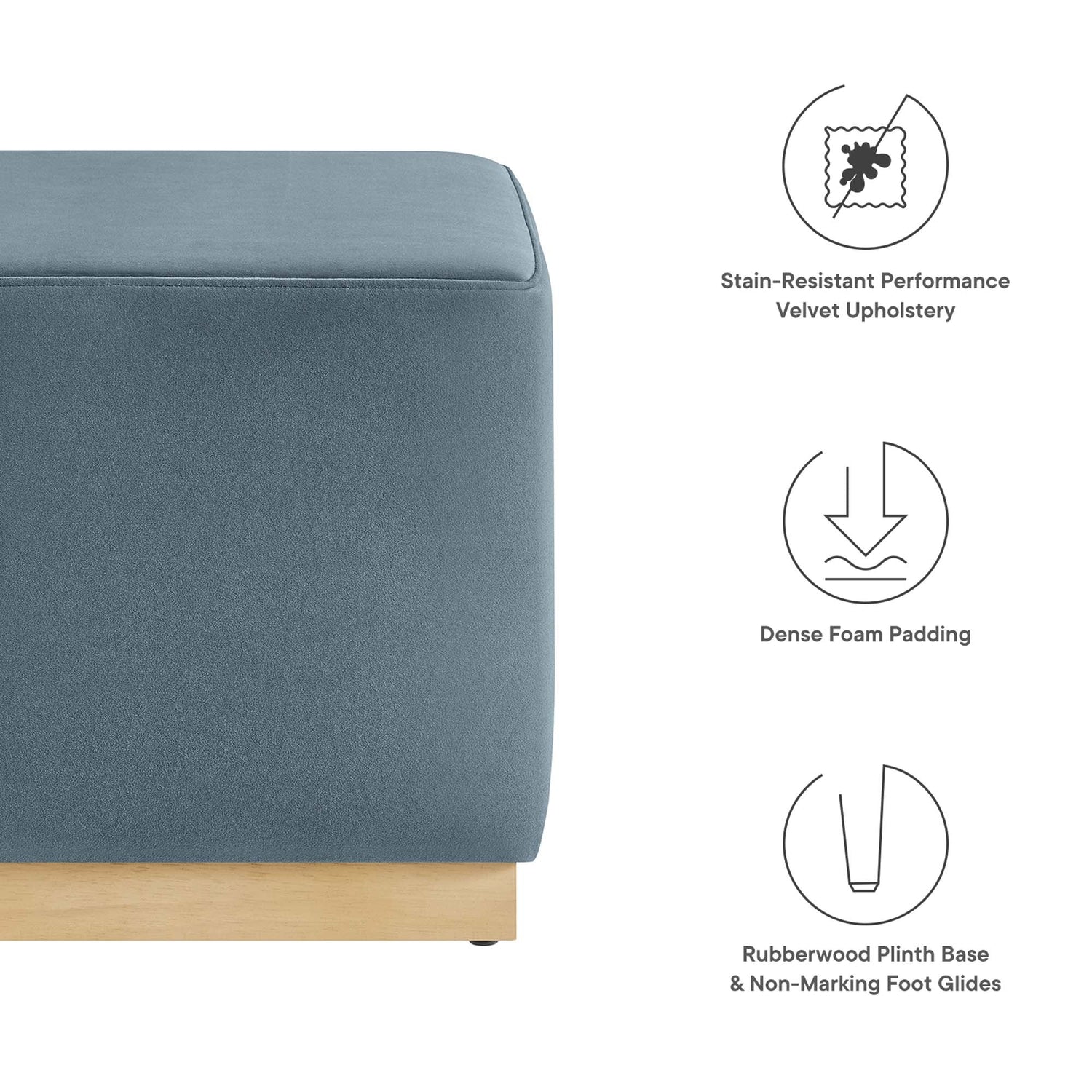 Tilden 17&quot; Square Performance Velvet Upholstered Ottoman by Modway