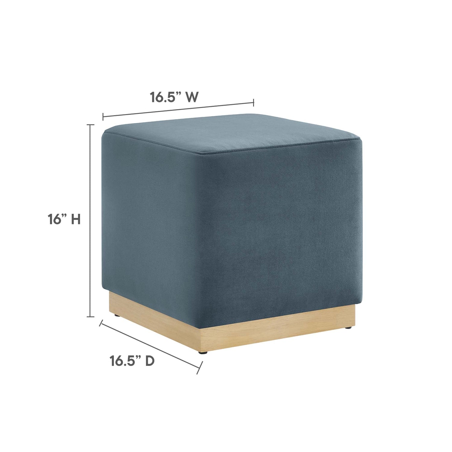Tilden 17&quot; Square Performance Velvet Upholstered Ottoman by Modway