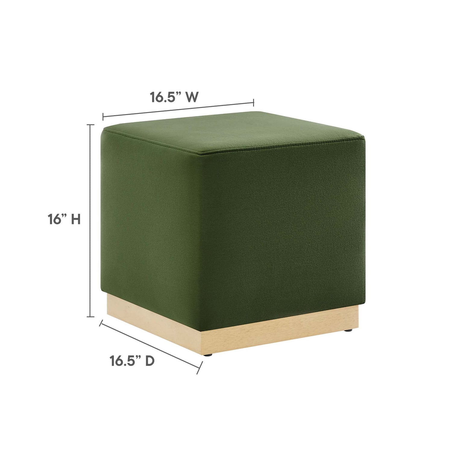 Tilden 17&quot; Square Performance Velvet Upholstered Ottoman by Modway