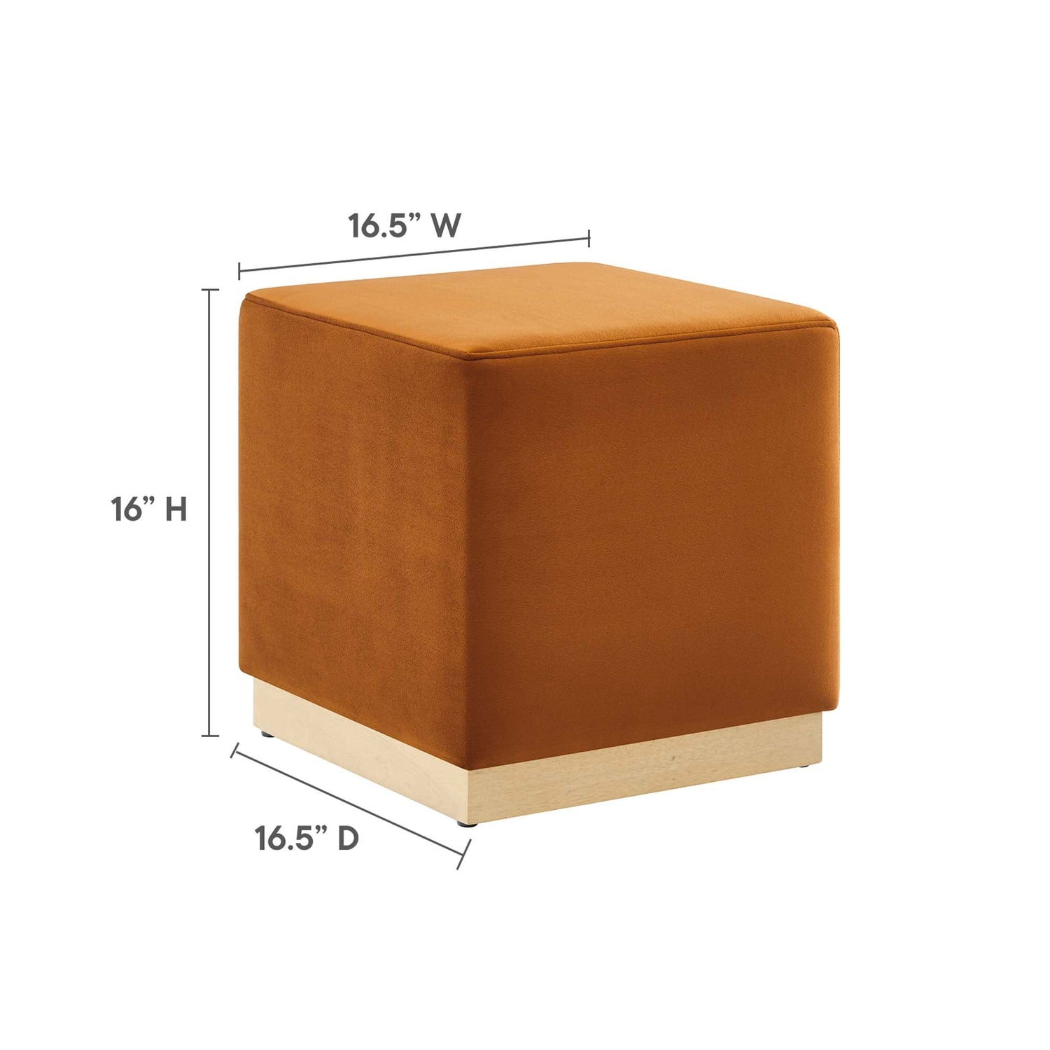 Tilden 17&quot; Square Performance Velvet Upholstered Ottoman by Modway