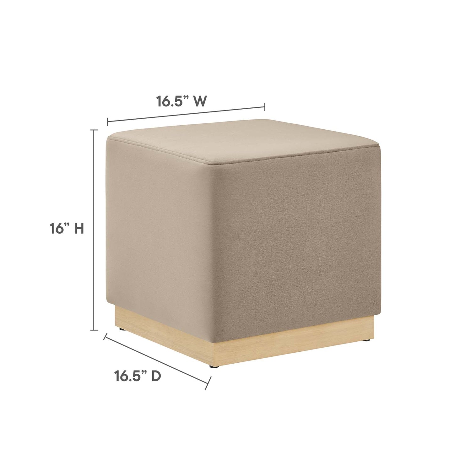 Tilden 17&quot; Square Performance Velvet Upholstered Ottoman by Modway
