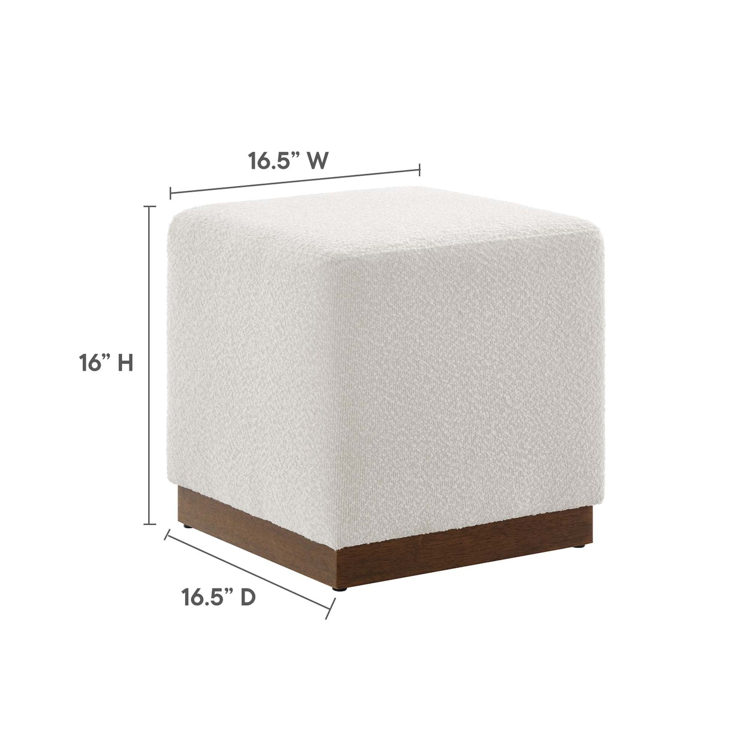 Tilden 17&quot; Square Boucle Upholstered Ottoman by Modway