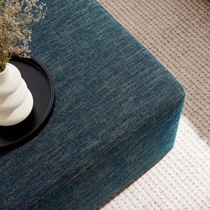 Callum Large 28&quot; Square Woven Heathered Fabric Upholstered Ottoman by Modway