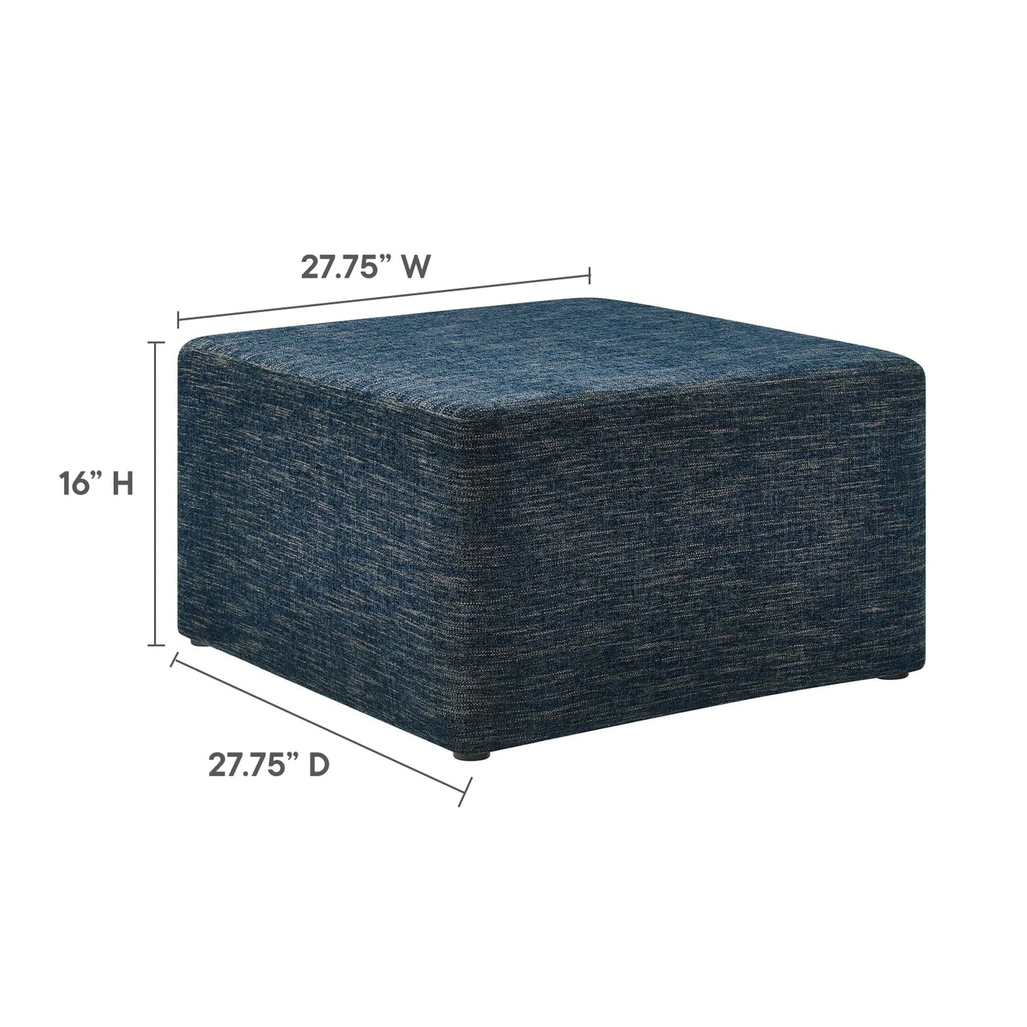 Callum Large 28&quot; Square Woven Heathered Fabric Upholstered Ottoman by Modway