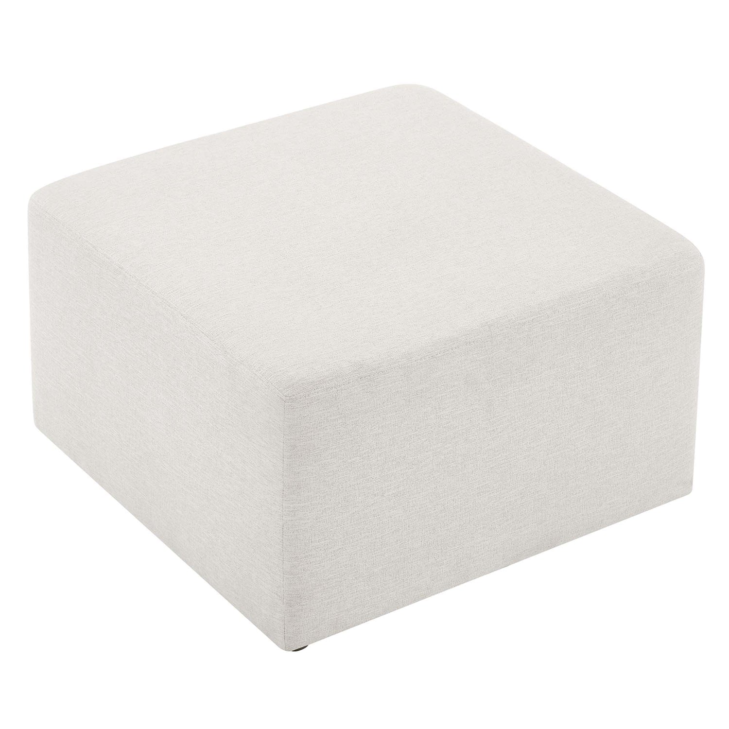 Callum Large 28&quot; Square Woven Heathered Fabric Upholstered Ottoman by Modway