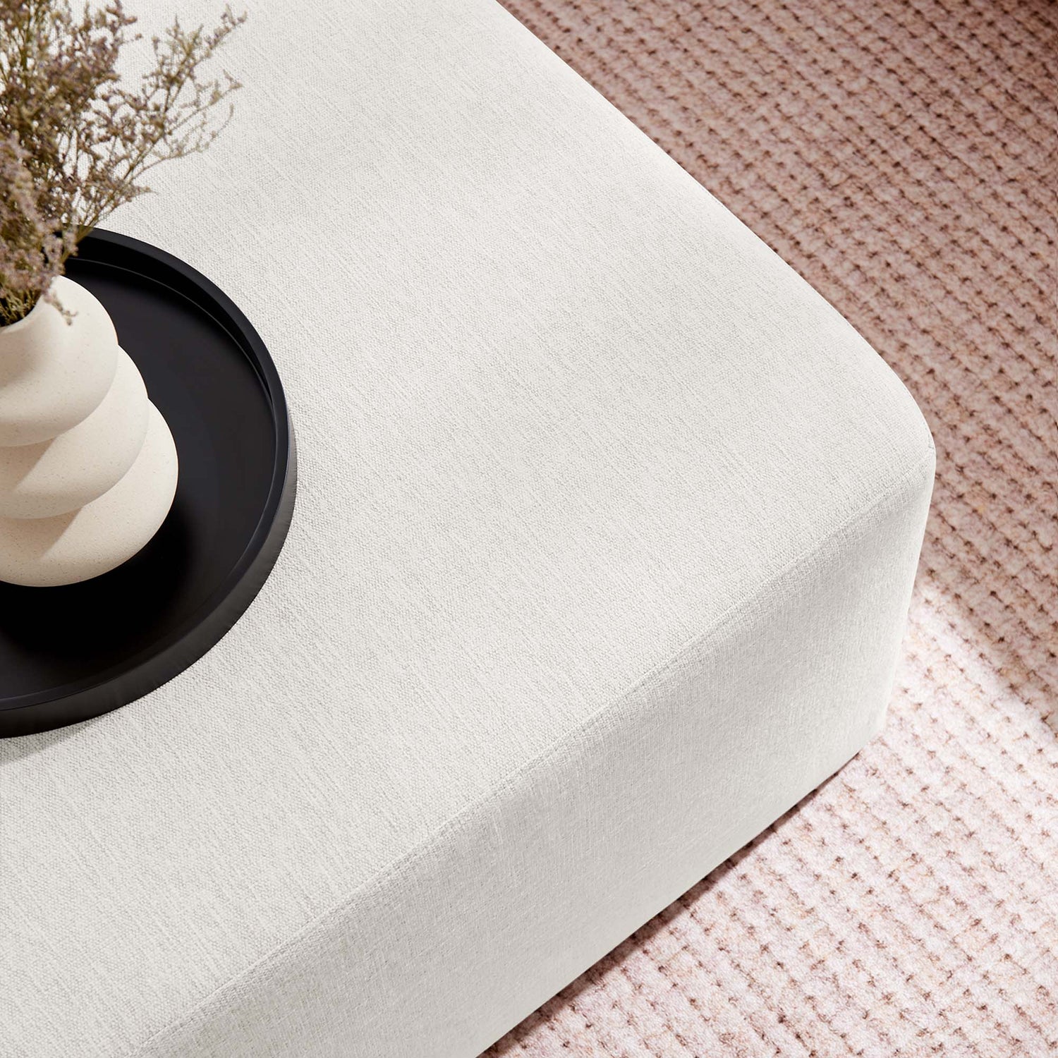 Callum Large 28&quot; Square Woven Heathered Fabric Upholstered Ottoman by Modway