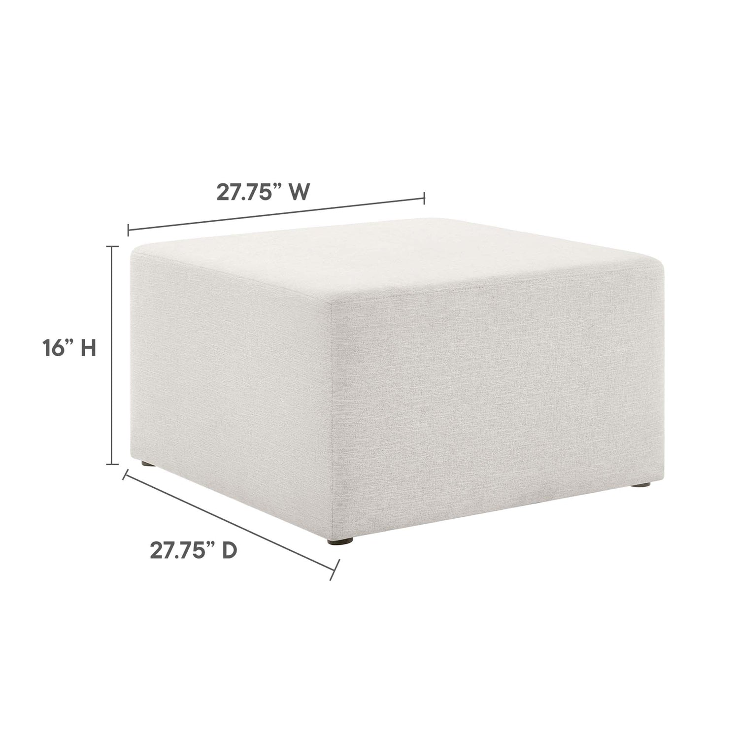 Callum Large 28&quot; Square Woven Heathered Fabric Upholstered Ottoman by Modway