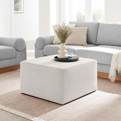 Callum Large 28&quot; Square Woven Heathered Fabric Upholstered Ottoman by Modway