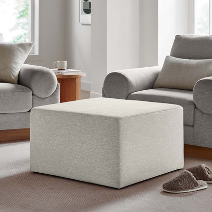 Callum Large 28&quot; Square Woven Heathered Fabric Upholstered Ottoman by Modway