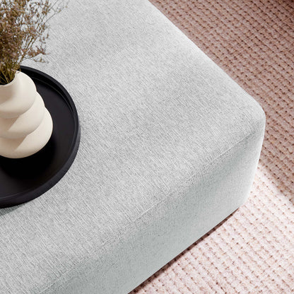 Callum Large 28&quot; Square Woven Heathered Fabric Upholstered Ottoman by Modway