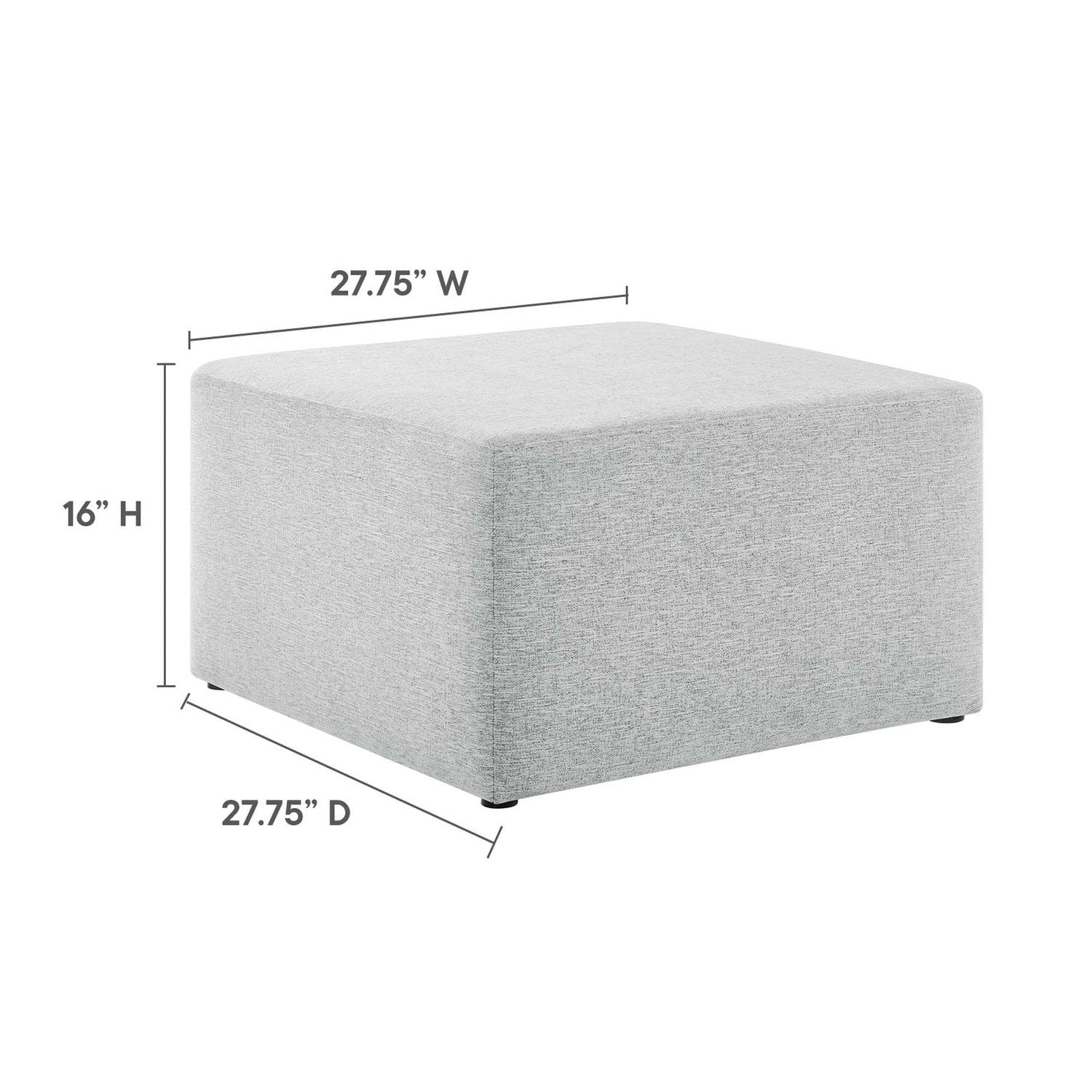 Callum Large 28&quot; Square Woven Heathered Fabric Upholstered Ottoman by Modway