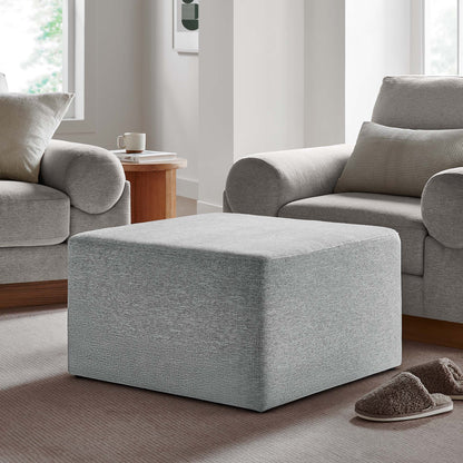 Callum Large 28&quot; Square Woven Heathered Fabric Upholstered Ottoman by Modway
