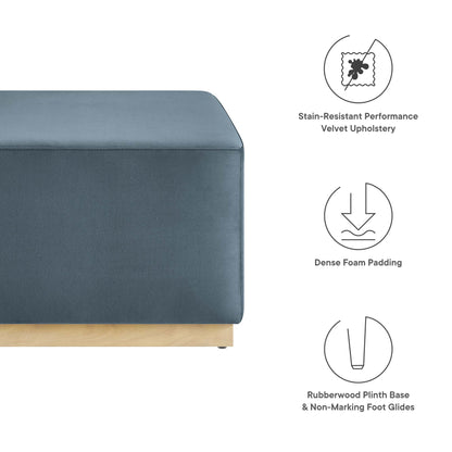 Tilden Large 28&quot; Square Performance Velvet Upholstered Ottoman by Modway