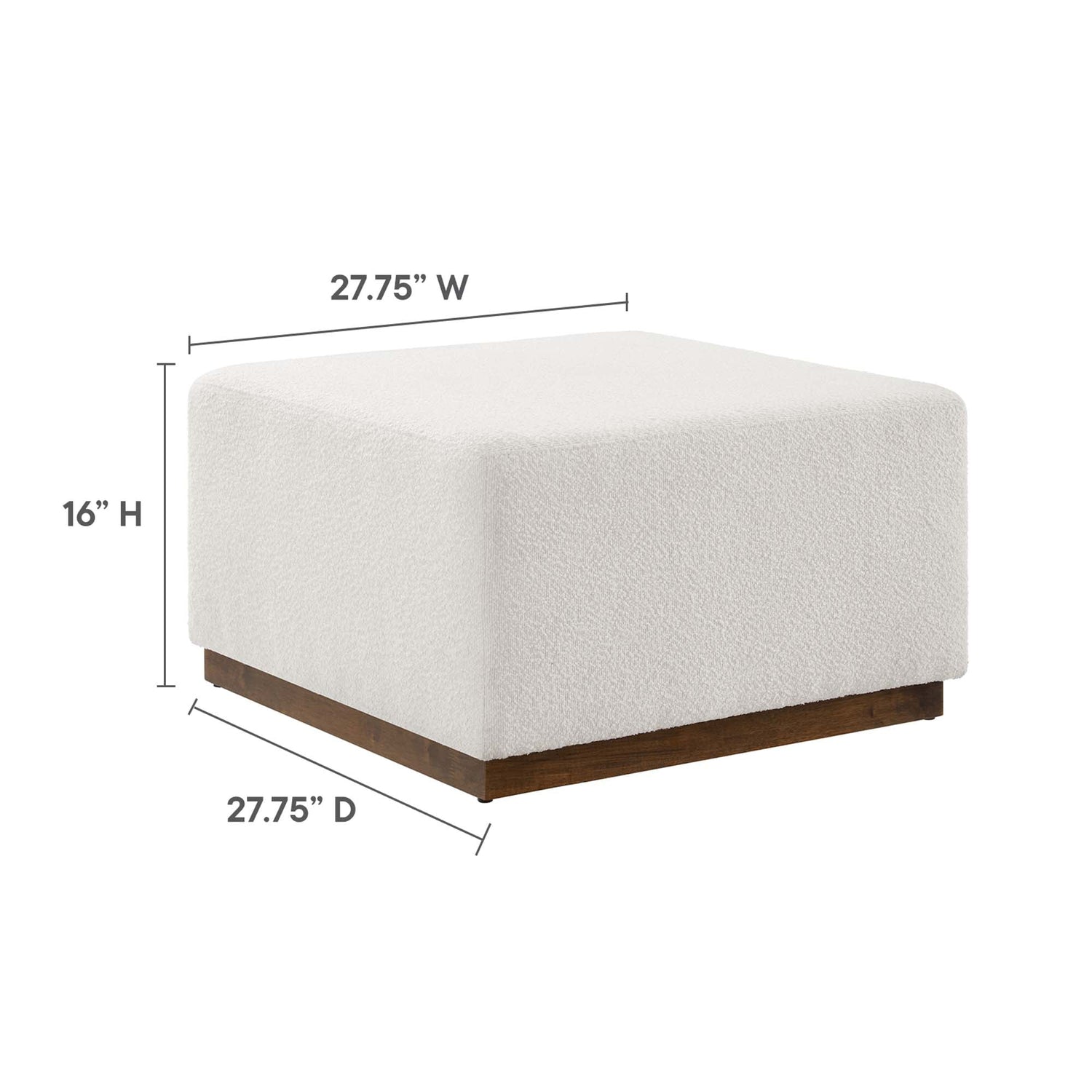 Tilden Large 28&quot; Square Boucle Upholstered Ottoman by Modway