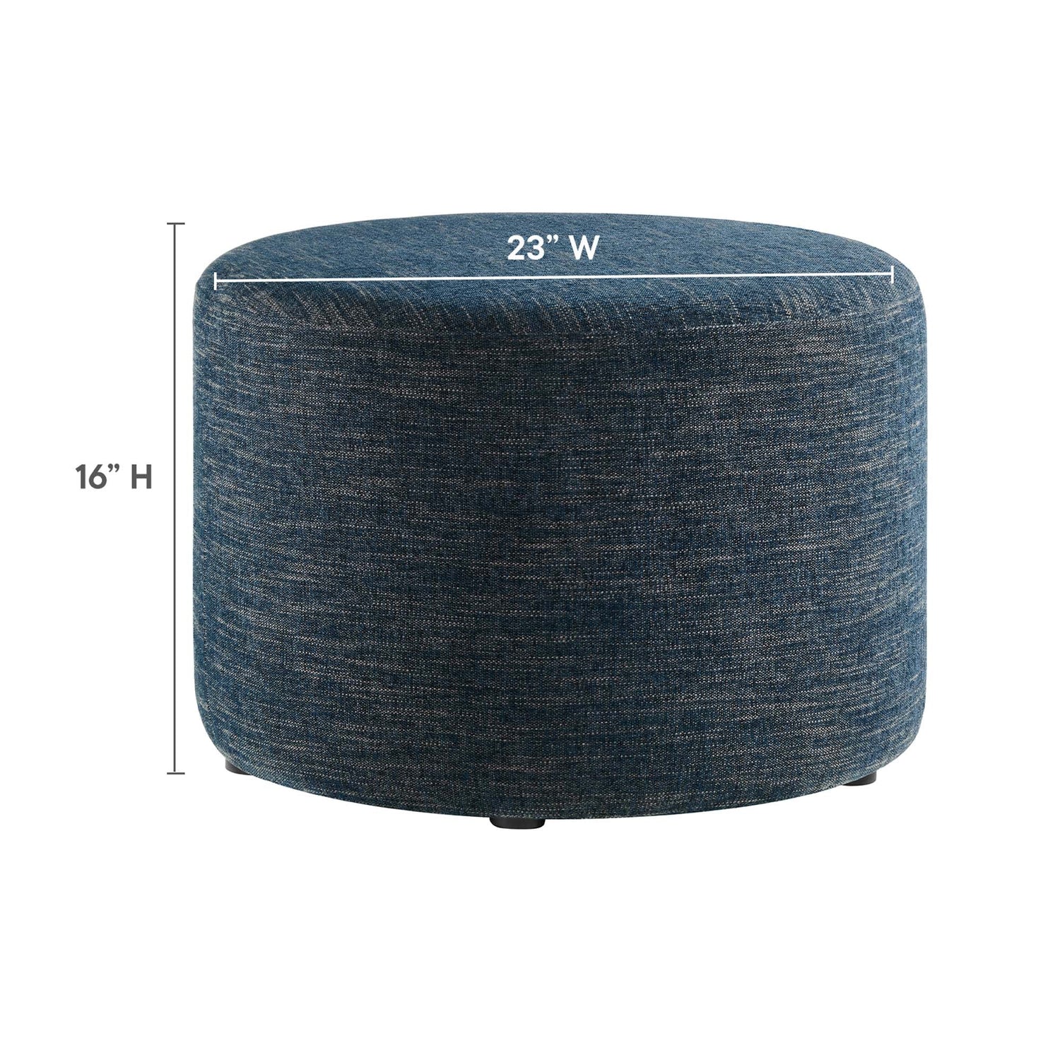 Callum Large 23&quot; Round Woven Heathered Fabric Upholstered Ottoman by Modway