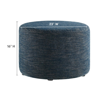 Callum Large 23&quot; Round Woven Heathered Fabric Upholstered Ottoman by Modway