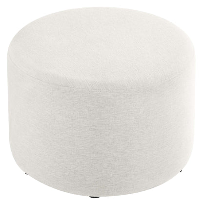 Callum Large 23&quot; Round Woven Heathered Fabric Upholstered Ottoman by Modway