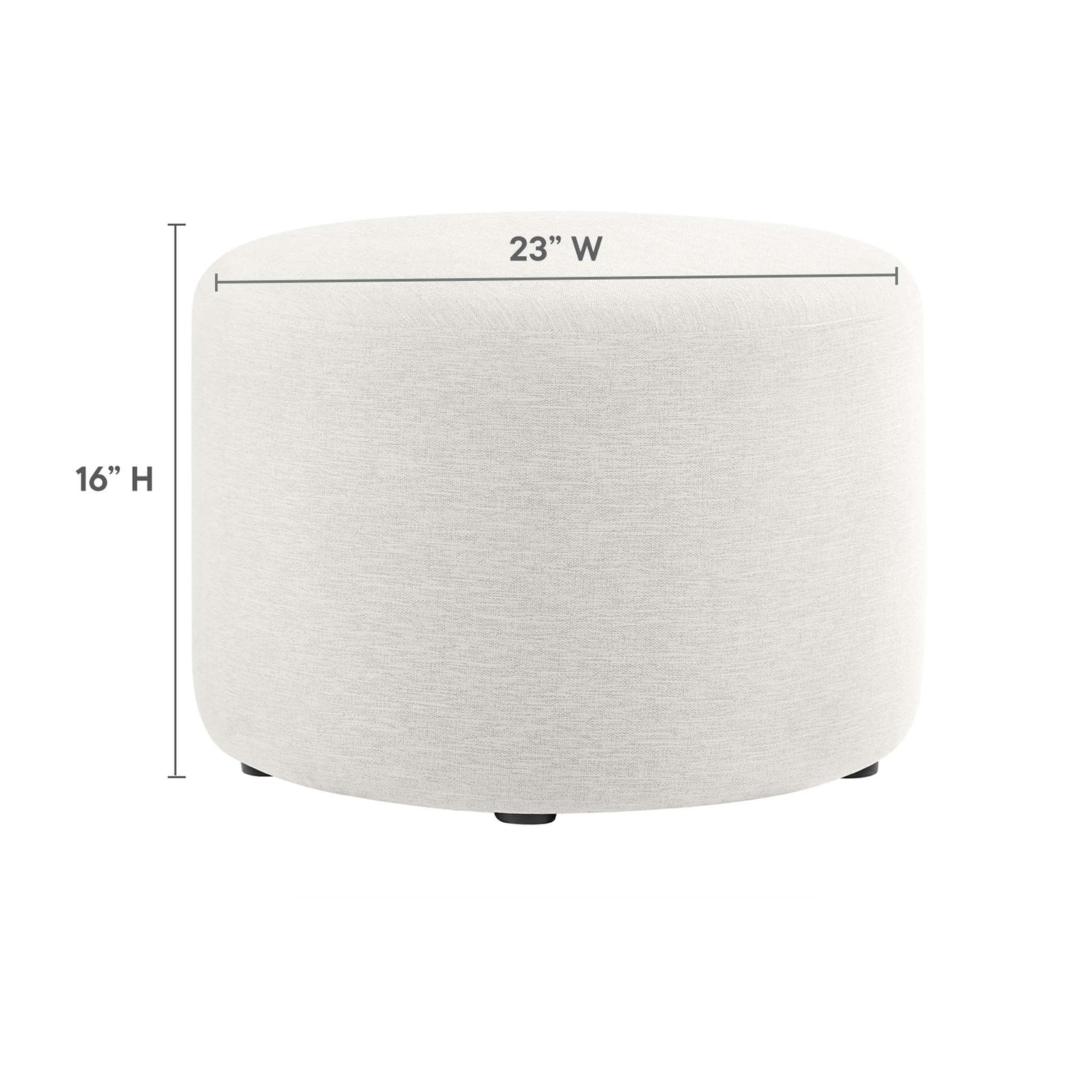 Callum Large 23&quot; Round Woven Heathered Fabric Upholstered Ottoman by Modway