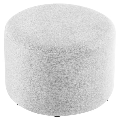 Callum Large 23&quot; Round Woven Heathered Fabric Upholstered Ottoman by Modway